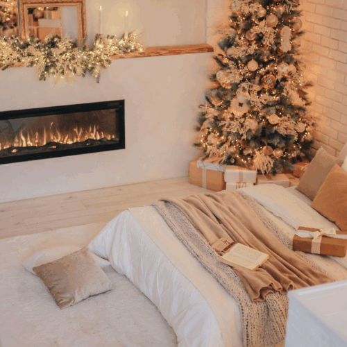 Green Artificial Christmas Trees with a Star Topper